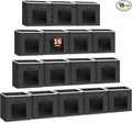 Foldable Storage Cubes - Square Organizer with Window, Decorative Baskets for Organizing, Fabric shelf Basket for Clothes, 11 Inch Closet Storage Cubes, Set of 16, Black