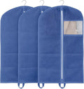 43" Garment Bags for Hanging Clothes, Pack of 3 Suit & Dress Covers for Storage and Travel, Long Gown Bags with Zipper, Indigo Navy