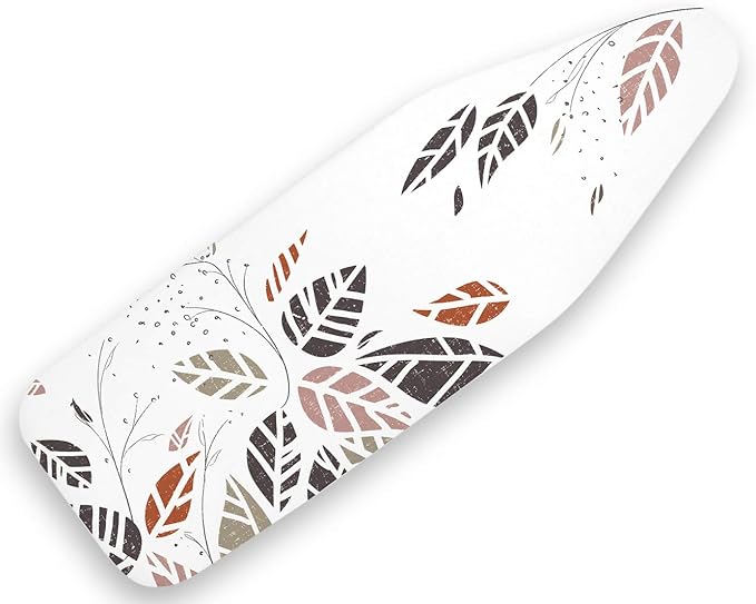 Encasa XO Ironing Board Cover and Pad - Thick 4mm Felt, Heat & Scorch-Resistant, Fits Standard Large Boards 54"x15", Elastic Bungee Cord Tightening, Easy Fit, Stain-Safe Dye, Autumn Leaf