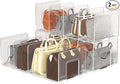 frtzal Purse Handbag Organizer 4 Sections Bag Closet Shelf Divider Purse Display Stand Handbag Storage Organizer Clear Desk File Sorter Stand Holder Bookshelf 13 x 6 x 5 Inches (4pcs upright)