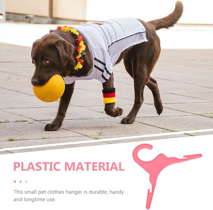 POPETPOP 50 Pcs Dog Clothes Hangers, Cute Pink Dog Drying Coat, Plastic Pet Apparel Hangers, Puppy Drying Racks for Dolls Cats Small Animals (Pink)