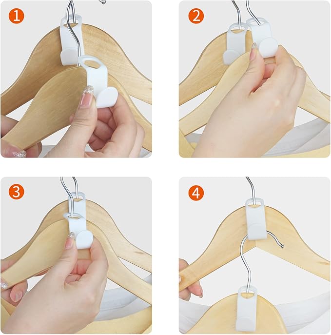 SLMT Space Saving Hanger Extender Hooks 100PCS Clothes Hanger Connector Hooks Closet Organizer for Plastic Hangers