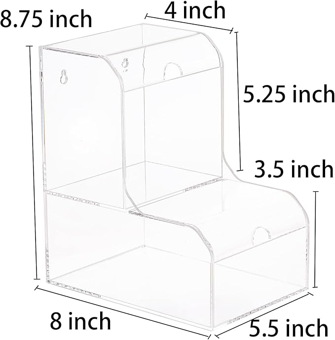 TOPZEA Laundry Pods Container, Wall Mounted Acrylic Candy Snack Dispenser Bin with Hinged Lids, Dishwasher Pod & Sponge Holder Stackable Storage Box for Coffee Bar, Kitchen & Laundry Room Organization