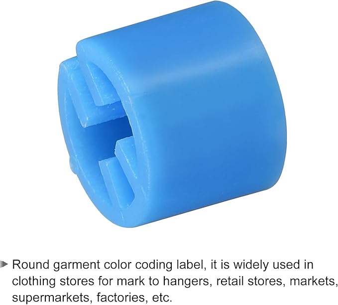 MECCANIXITY Clothes Hanger Marker Blank Fit 3.5mm Rod for Garment Color Coding Blue Count 300