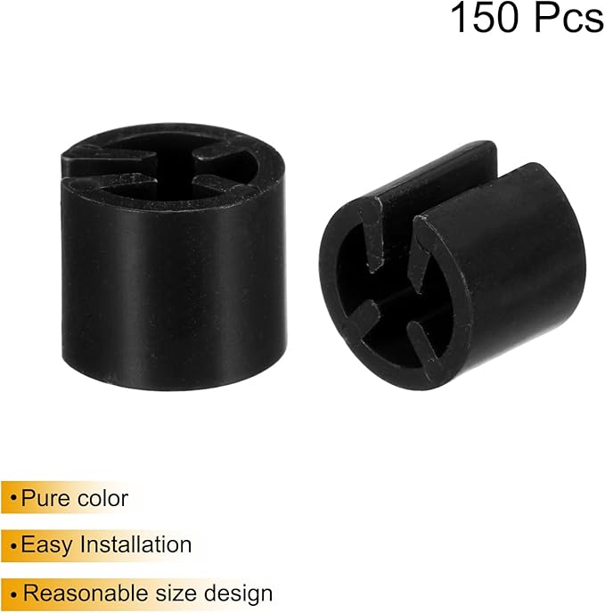 uxcell 150pcs Black Clothes Hanger Markers, Size 12mm x 10mm, Fit 3.5mm Rod, Blank Tags for Garment Size Coding