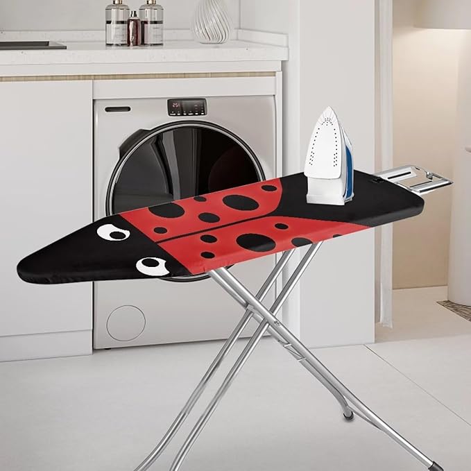 SEANATIVE Ladybug Ironing Board Cover Standart Size 15 X 54 inches, Tabletop Ironing Board Cover Replacement Cover, Adjustable Elastic Edge Fit