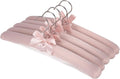 NEOVIVA 15 Inch Anti Slip Satin Padded Clothes Hangers for Women Pink Satin Padded Hangers for Women Clothing, No Shoulder Bump for Adult, Silk Hangers for Sweaters, Dresses, Suits (Pack of 5)