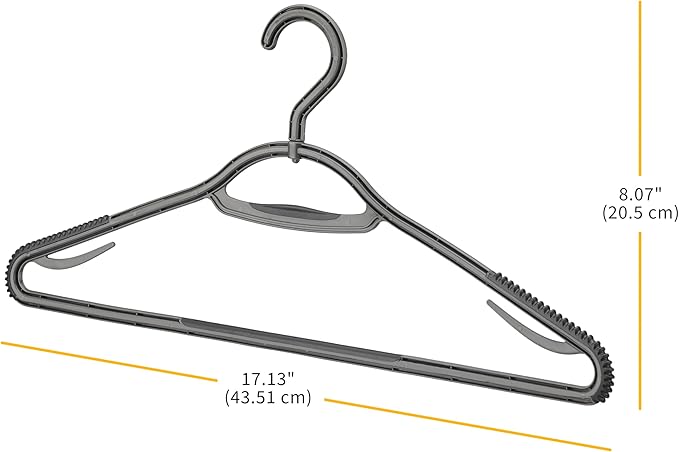 Whitmor Slim Sure-Grip Hangers with Swivel Hook - White and Gray - Set of 20