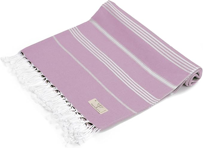 SMYRNA TURKISH COTTON Classical Series Turkish Hand Towels Set of 2, 18x30 inch, Decorative Turkish Hand Towels for Bathroom, Kitchen, Face, Hair, Tea, Yoga, Gym, Dishcloth Set of 2, Blush Pink
