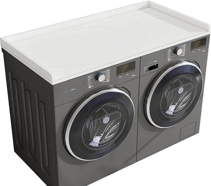 Washer Dryer Countertop, 54" Width * 27.4” Depth Washer and Dryer Covers for The Top for Laundry Room Organization, Washer and Dryer Countertop Shelves, White