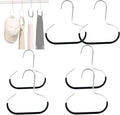 Durable Steel Hangers Maximize Closet Space with Versatile Storage, Hat Organizer Durable Stainless Steel, Durable Steels Hangers for Caps, Ties, Scarves, Clothes (Black,6 pcs)