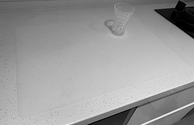 Home Essential, Supmat XL, Super Versatile Extra Large and Thick Heat Resistant Silicone Mat, Counter Mat (Frosted Transparent)
