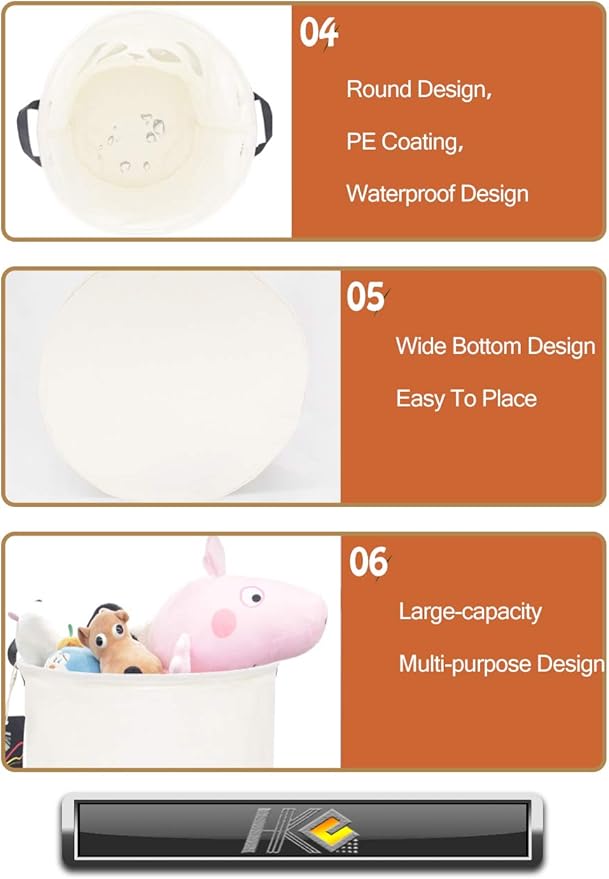 Baby Laundry Hamper,Kids Laundry Baskets,Waterproof Toy Storage Bin,Dirty Clothes Hamper for Nursery,Panda Gift Baskets,Boys Bedroom Decor(Panda)
