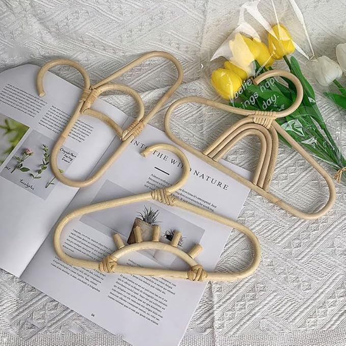 Rainbow Rattan Baby Clothes Hanger Compact Kids Organizer for Infant Clothing Nursery Closet Storage