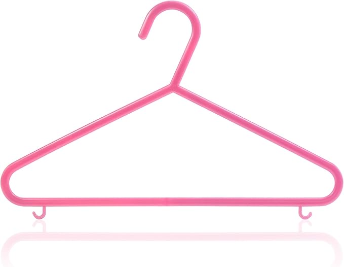 HANGERWORLD 18 Pink 11.4inch Kids Baby Infant Toddler Plastic Pant Bar Garment Clothes Coat Hangers