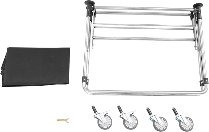 Commercial Laundry Cart with Wheels, 440lbs Heavy Duty Folding Laundry Cart, Rolling Laundry Basket with Oxford Cloth Hamper, 34.25 * 20.47 * 30.7in for Home, Dorm, Hotel, and Commercial Use (Black)