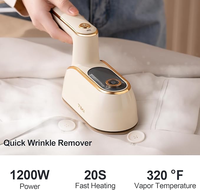 Travel Steamer for Clothes Portable Rotary Garment Iron 1200W Small Travel Steam Iron for Home, Dorm, College, 150ml Water Tank, Foldable Wrinkle Remover 120V, 1 Piece