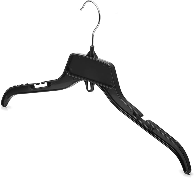 DEILSY™ Black Plastic Hangers – Durable Black Clothes Hangers, Slim Clothing Hangers for Organizing Shirts, Dresses, Jackets, and Coats in Your Closet - 25 Pack