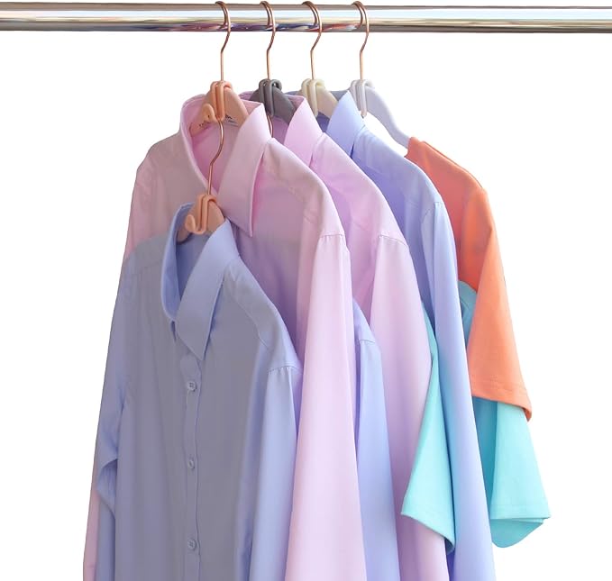 Clothes Hanger Connector Hooks, Outfit Hangers, Hanger Extender Clips, Cascading Hanger Hooks, Velvet Huggable Hangers Accessory, Heavy Duty Space Saving for Closet 60 Pcs (Clear)
