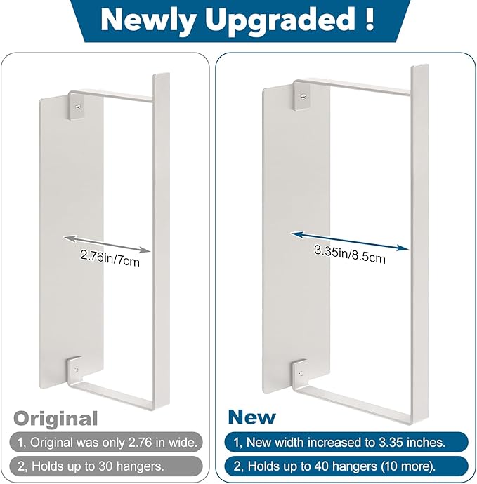 Magnetic Hanger Organizer Stacker, Strong Magnetic Hanger Holder for Laundry Room Washer, Capacity Upgrade Hangers Storage Rack for Adult or Child Clothes Hangers White 1Pack