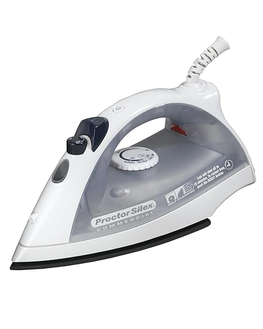 Proctor Silex Commercial Lightweight Hospitality Nonstick Steam Iron, White, 17515