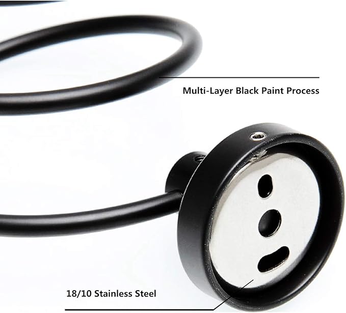 Hair Dryer Holder Stainless Steel Chromed (Black)