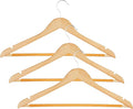 Honey-Can-Do Sturdy Maple Wood Hangers – Non-Slip Grooved Bar, Perfect for Shirts and Suits, Durable & Stylish, (Pack of 72)