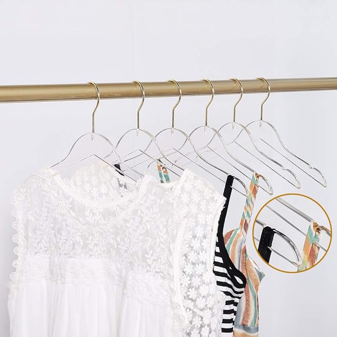 20 Pack Clear Acrylic Children's Hangers for Kids, Baby, Toddler, Infant Clothes Closet - Premium