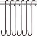 6 Pack heavy duty s hooks,Brown strong metal big hooks for hanging plants or large items as potted plants,garden tools,bird cages,animal feeders