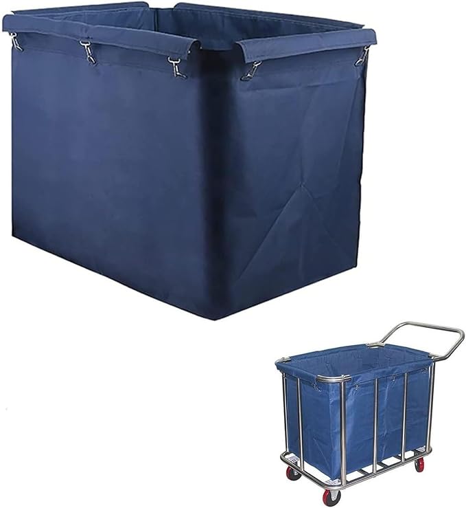 400L Commercial Laundry Cart Liner Bags - Removable Waterproof Replacement Bags for Rolling Laundry Baskets, Heavy-Duty Oxford Cloth Storage (Large Capacity) (Blue) (Blue)