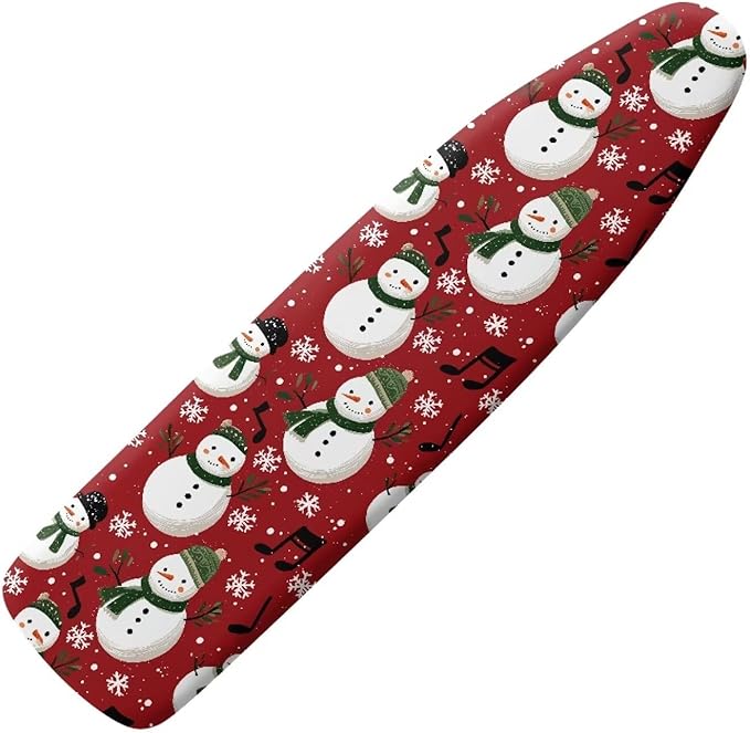 SEANATIVE Cute Snowman Ironing Board Cover Dust Proof and Stain Proof Ironing Board Protective Cover with Elastic Edges, 54x15 Inch