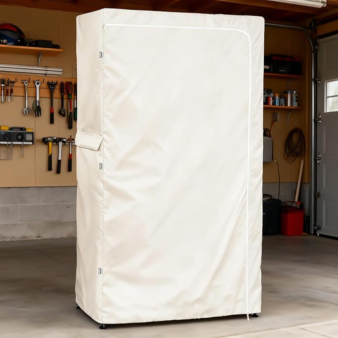 Rileytee Wire Shelf Cover,Heavy Duty 600D Dustproof Waterproof Shelf Covers for Wire Shelving,Outdoor Storage Rack Cover for Wire Rack with Zipper,White,36"W x 16"D x 72"H