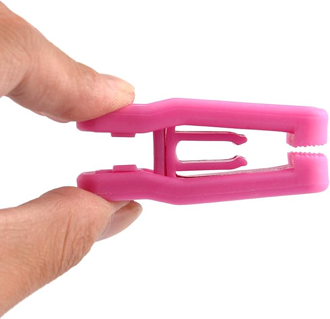 Premium Heavy Duty ABS Plastic Slim-line Hanger Set of Finger Clips for Velvet Hangers - 20 Pack (Pink)