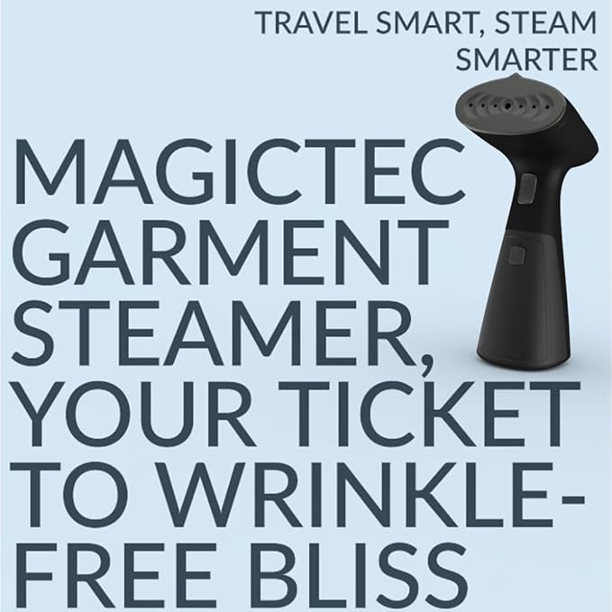 Travel Garment Steamer, Handheld Steamer for Clothes, Fast Heat-Up in 30 Seconds, 1000W Portable Steamer with 120ml Water Tank, Removes Wrinkles from Clothes, Garments, and Fabrics