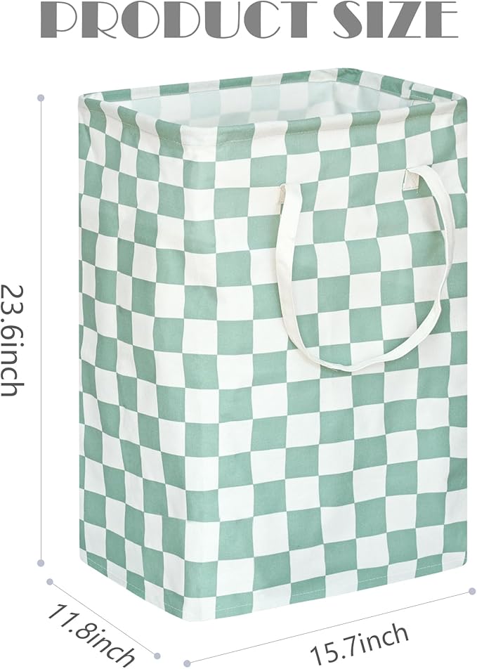 Sage Laundry Hamper Storage Basket Girls Organizer Bins Toy Box Laundry Basket Large Canvas Collapsible Chest for Home/Dorm/Kitchen/Pet/Office/Closet/Shelf/Gift Baskets