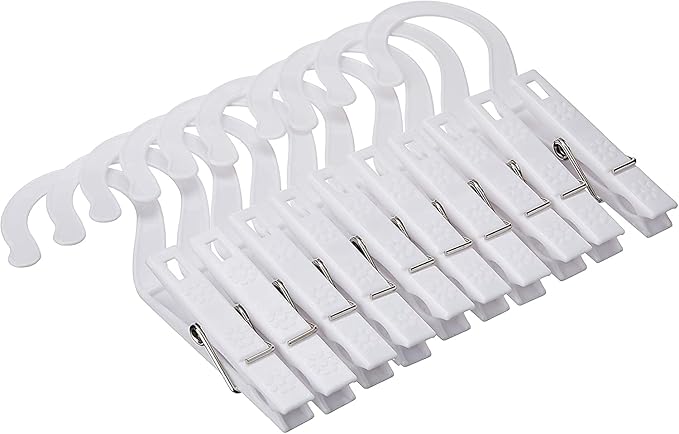 Fox Run Laundry Hook/Clips Clothespin Hangers Pins Set 10 Rack Organizer (2Pack)