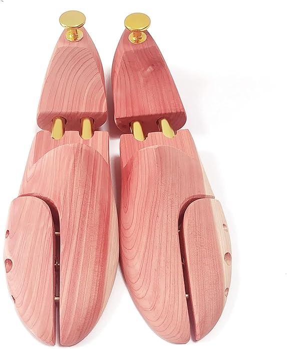 1 Pairs Twin Tube USA Grown Red Cedar Wood Adjustable Width Shoe Shaper For Men Women Shoe Tree, Crease Protector