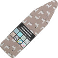 Ironing Board Cover and Pad Standard Size 15" x 54",3 Pairs of Hook and Loop Fastener Straps,Elastic Edges,Cotton Iron Board Cover with Scorch Resistant Thick Padding(Alpaca)