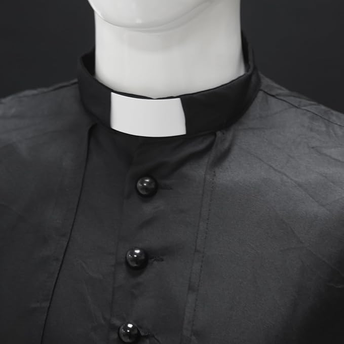 MYAYD White Tab Collars for Clergy Shirt Pastor Robe Insert Tab Roman Collar Card Accessory 3 Pcs