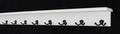 White Shelf Coat Rack with Aged Bronze Double Style Hooks (42" with 8 Hooks)