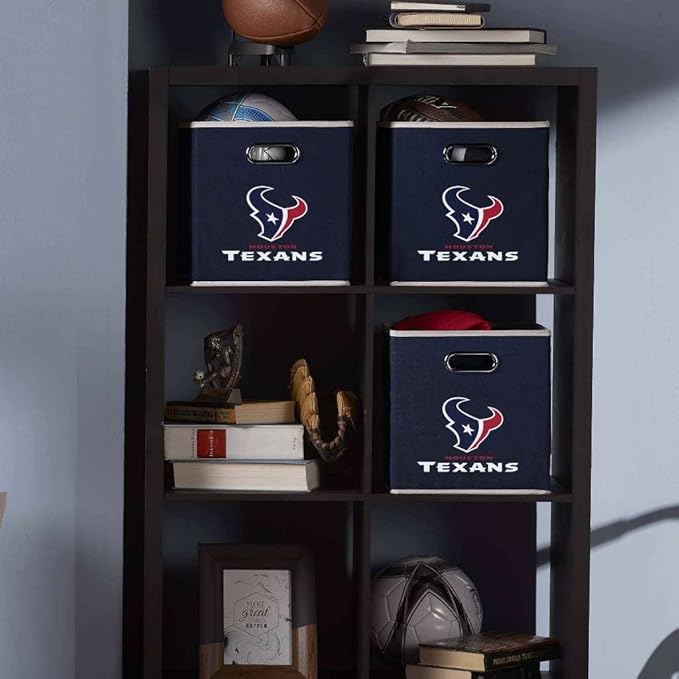 Franklin Sports NFL Storage Bins - Collapsible Cube Container + Basket - NFL Office, Bedroom + Living Room - 11"x11"