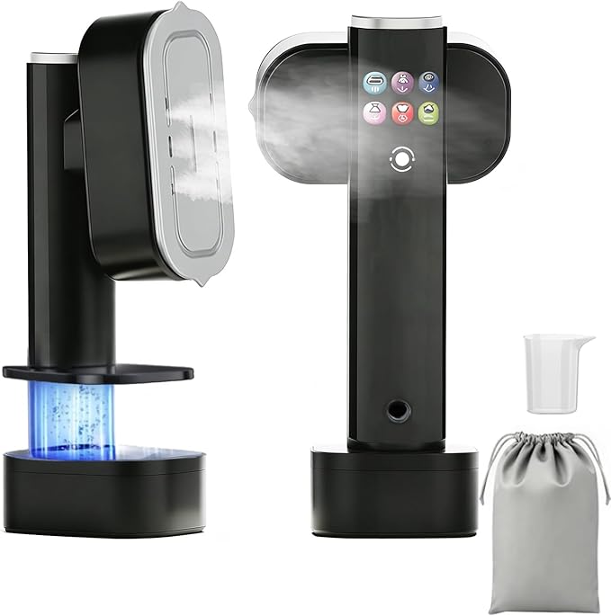 Travel Steamer for Clothes,Led Display with 6 Modes,1300W Powerful Garment Steamer,Clothes Steamer Handheld, Portable 2-in-1 Travel Iron for Clothes,200ml Lager Tank &15S Fast Heat-up for Travel Home