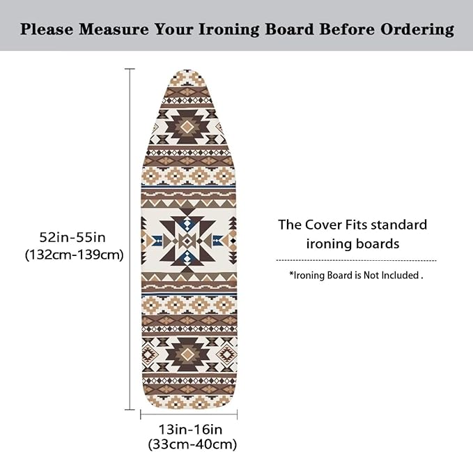 SEANATIVE Aztec Geometry Ironing Board Cover Decorative Ironing Board Protective Guard Covers Dustproof Iron Pad Cover with Elasticized Edges