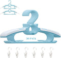 Baby Nursery Closet Hangers,30Pack Ultra Thin Non-Slip and Extendable Laundry Infant Pant Hanger for Newborn Clothes 11-14" Blue Adjustable Children Coat Hanger for Girl Boy Toddler Kids Child