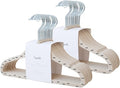 3 Sprouts Velvet Baby Hangers - Non-Slip Hanger for Infant, Toddler, Baby Clothes - Closet Kids Hangers with Slim Design, Nordic Colors, Pack of 30 - Double Dot & Beige