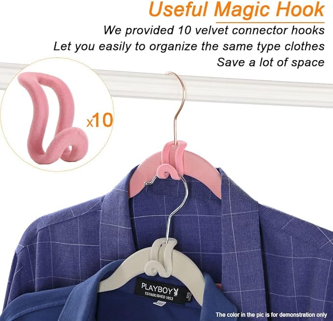 50+10 Pack Non-Slip Velvet Hangers Suit Clothes Hanger Space Saving Hangers 15~20LBS Heavy Duty Hangers 16.5inch