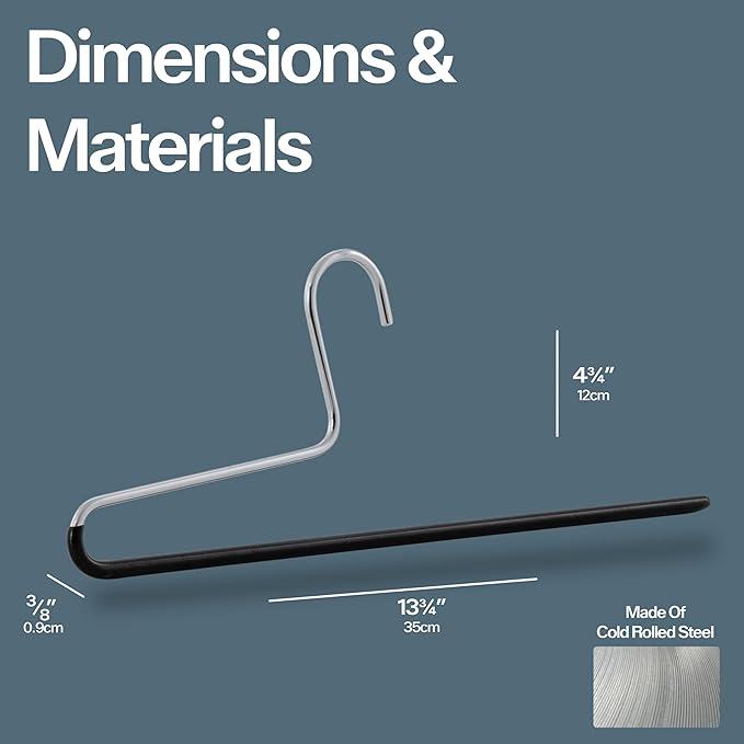 Mawa by Reston Lloyd Non-Slip Space Saving Clothes Hanger with Single Rod for Pants, Style KH/1, Set of 10, Copper