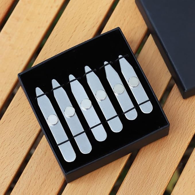 Power Stays Magnetic Collar Stays for Polo Shirts Power Stays with Storage Case Metal Shirt Collar Stays for Men Clothing