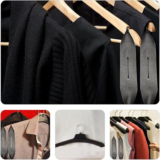 Luxshiny Sponge Hanger Covers 50-Pack Anti-Skid Foam Shoulder Protectors for Clothing Hangers Soft Non-Slip Clothes Hanger Covers for Home Closet Organization 14.96X2.75X0.15In