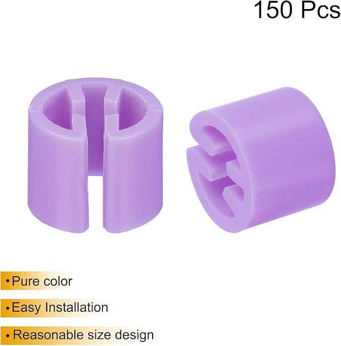 uxcell 150pcs Clothes Hanger Markers Blank Tags, Fit 3.5mm Rod Garment Size Hanger Clips Garment Color Coding Label for Clothing Hangers, Pink Purple